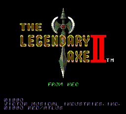 The Legendary Axe II Title Screen